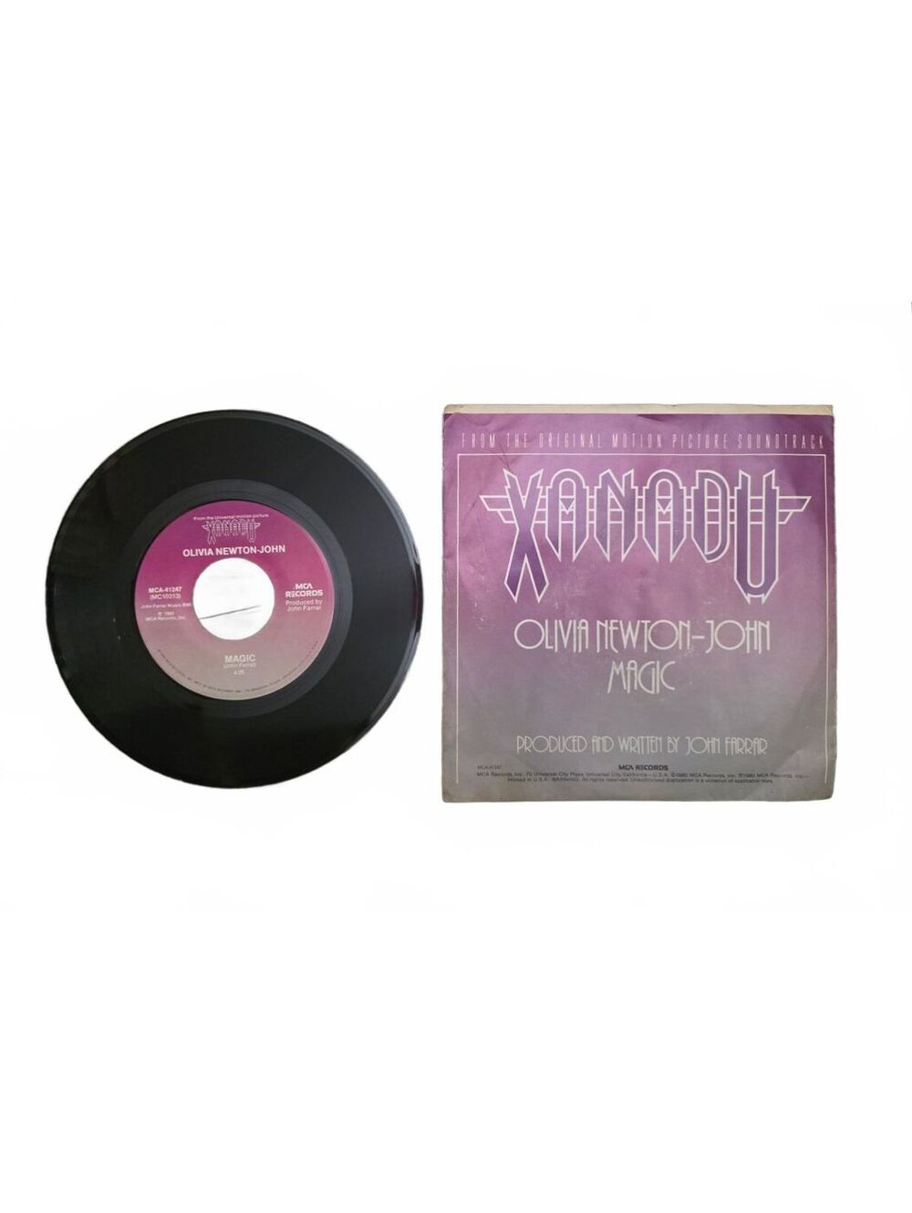 Olivia Newton-John Xanadu Magic 7" Vinyl Single 1980 MCA Records Vintage 45